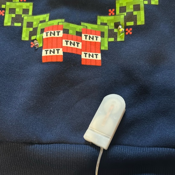 Minecraft light up boys Christmas festive mad engine long sleeve shirt - Picture 7 of 11